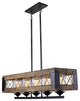 LNC 32" 5-Light Wood Farmhouse Brown Linear Kitchen Island Light
