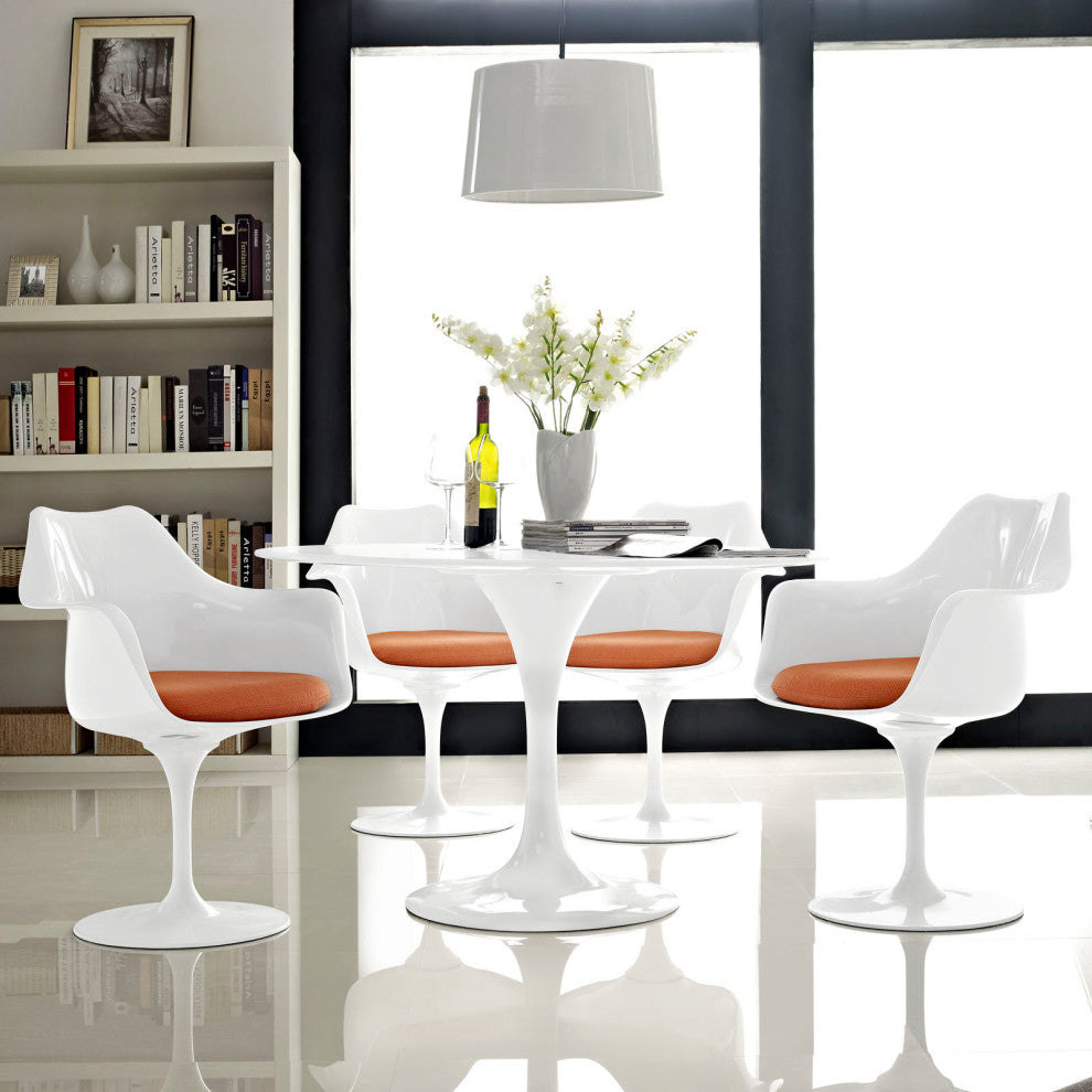 Modern Orange Tulip Dining Armchair Set of 4