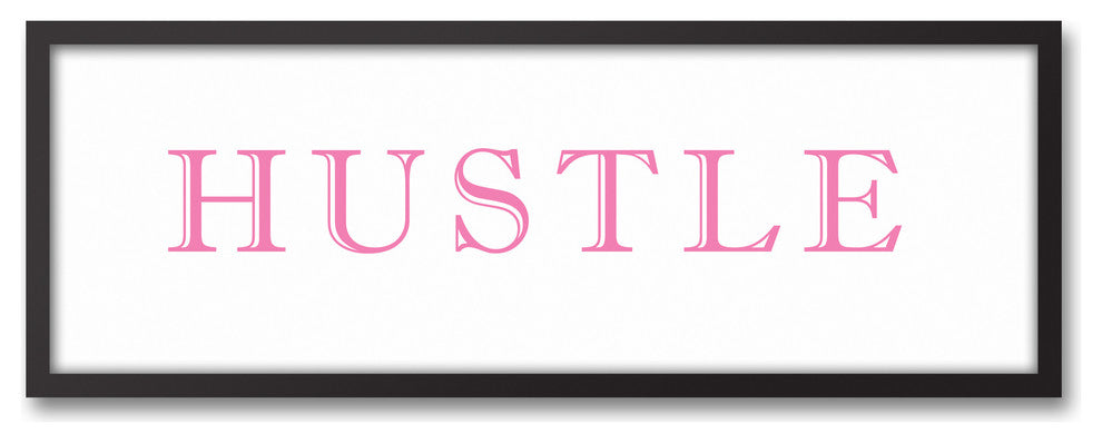 Hustle 12x36 Black Framed Canvas
