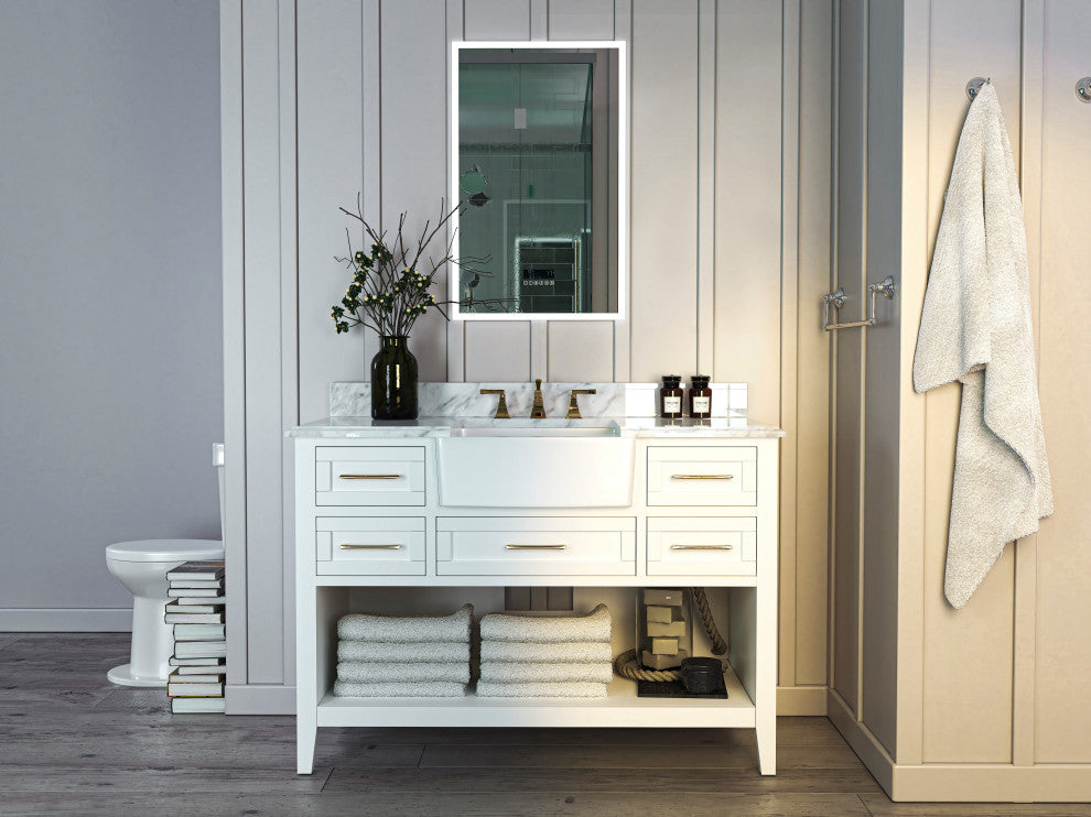Hayley Bathroom Vanity Set, White, 48"