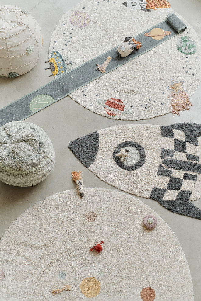 Rocket Machine Washable Kids Rug