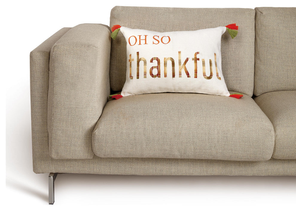 Oh So Thankful Embroidered Pillow