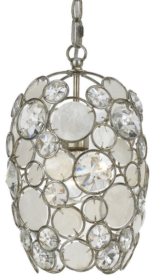 Crystorama Lighting Group 523 Palla 9"W Crystal Mini Pendant - Antique Silver