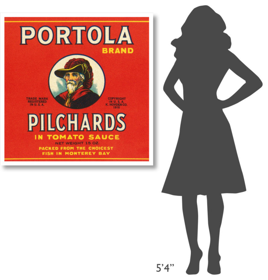 "Portola Brand Pilchards" Digital Paper Print by Retrolabel, 38"x38"