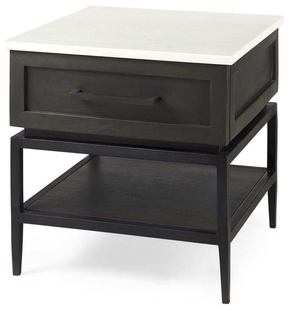 Updated Rustic Dark And Light Marble Top Cabinet