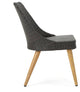 GDF Studio Desmond Outdoor Wicker Dining Chairs With Wood Metal Legs, Set of 2