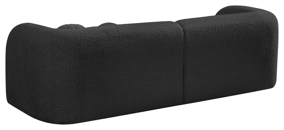 Emory Boucle Fabric Upholstered Upholstered Sofa, Black