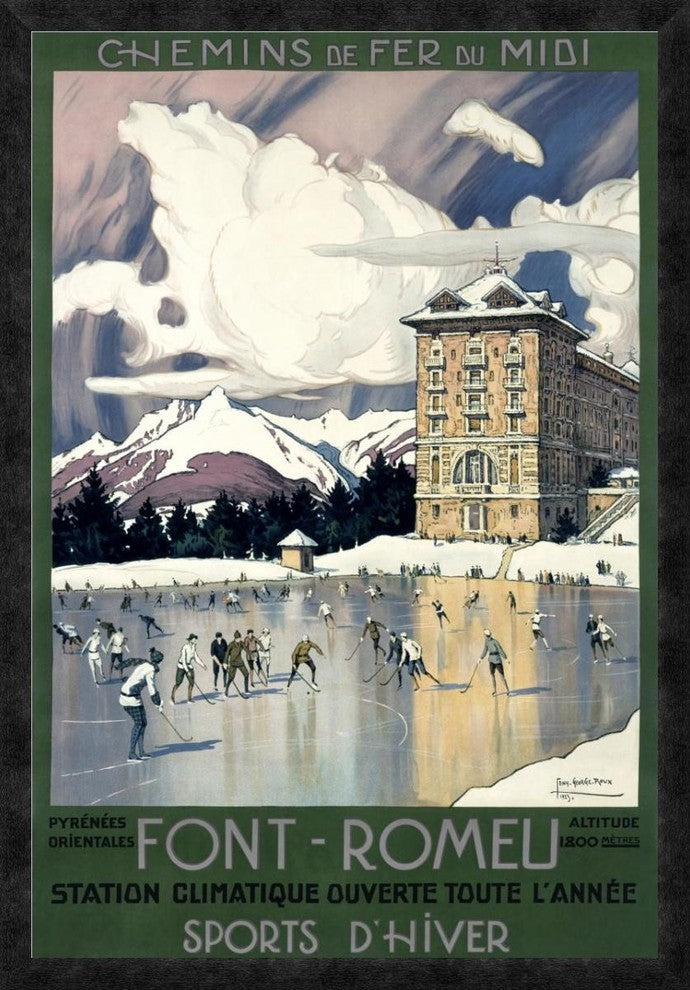 "Font-Romeu" Framed Canvas Giclee by Tony Georges Roux, 27x38"