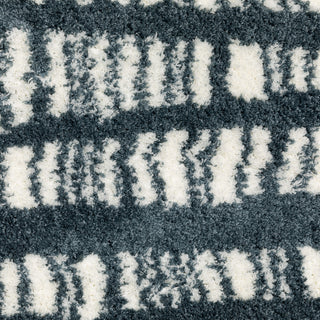 Greer Modern Dashed Lines Dark Teal/ Ivory Area Rug, 3'10" x 5'5"