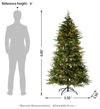 6' Pre-Lit Green Fir Artificial Christmas Tree With Lights