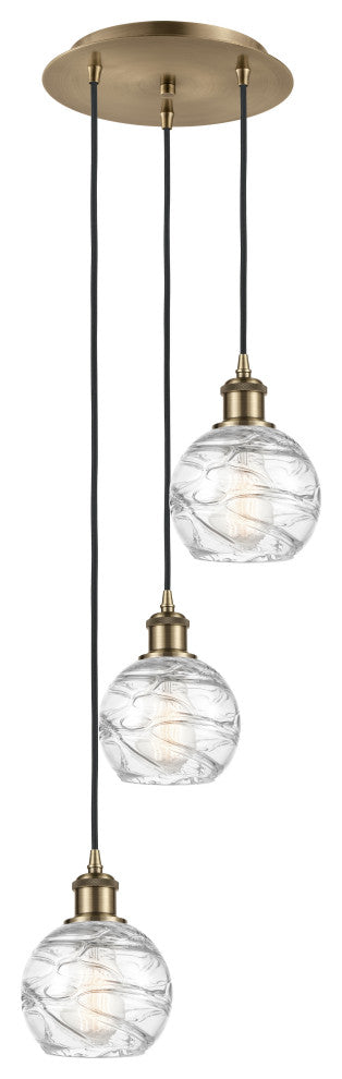 Innovations 113B-3P-AB-G1213-6 3 Light Multi-Pendant, Antique Brass