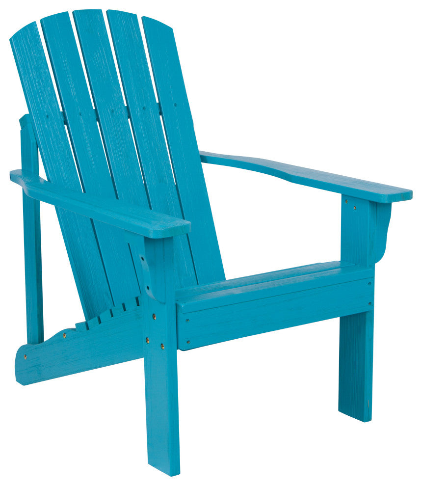 Shine Company 4626Aq Mid-Century Modern Adirondack Chair, Aqua