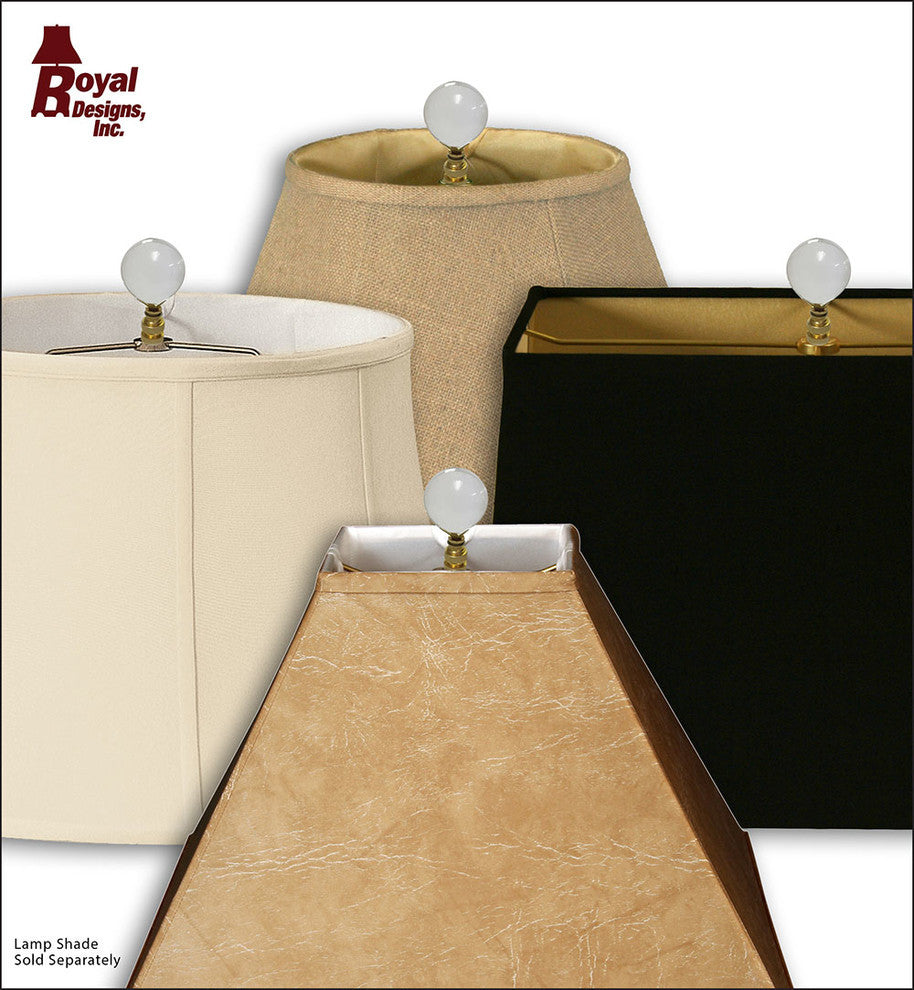 Large Clear Ball K9 Crystal Lamp Finial with Polished Brass Base, Set of 2