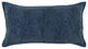 Navy Botanical Pattern Embroidered Lumbar Pillow