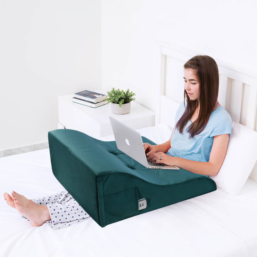 Reading Pillow Bed Foam Wedge Adult for Back Support, Cyan, 24x9x21