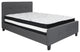 Tribeca Full Tufted Platform Bed With Pocket Spring Mattress, Dark Gray