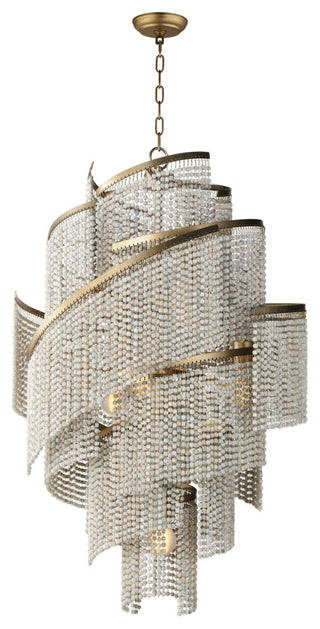 Maxim 22467WWD Fontaine 7 Light 24"W Beaded Abstract Chandelier - Golden Silver