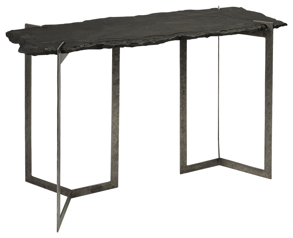 20" Brown Solid Wood 4 Legs Console Table