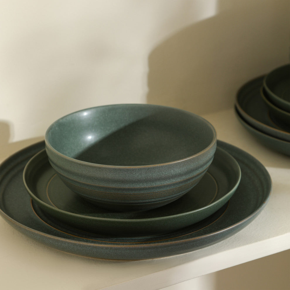Stone Lain Elio Stoneware Salad Plate Set of 4, Green