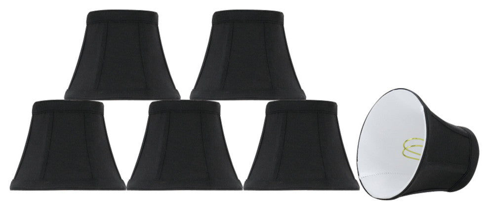 30271-6 Small Bell  Chandelier Clip On Lamp Shade Black 3"x5"x4"