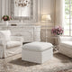 Rustic Manor Arleth Ottoman, Upholstered, Linen, Pure White
