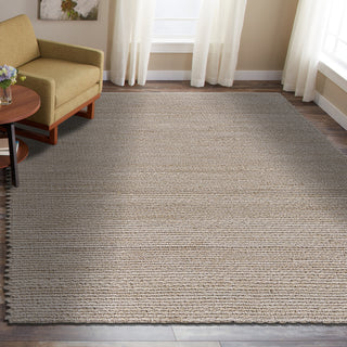 Contemporary Organic Jute Area Rug, Ivory, 9"x12"