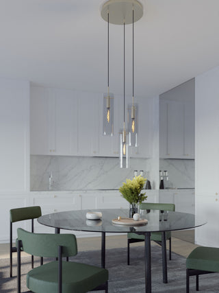 Vista 3-Light Round Pendant, 60W, Satin Nickel