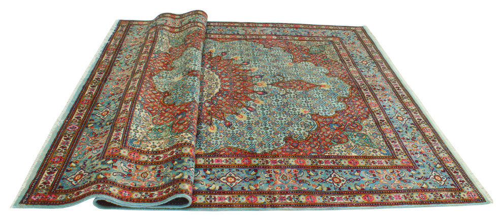Super Vintage Distressed All Lt. Blue/Rust Rug, 7'1 x 10'1