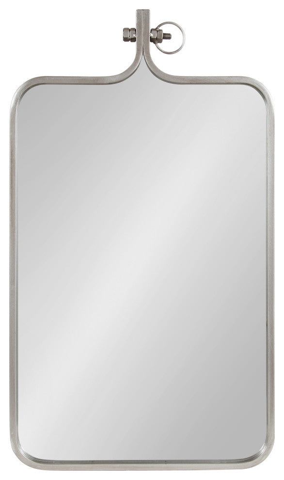 Yitro Framed Wall Mirror, Silver, 20"x35"