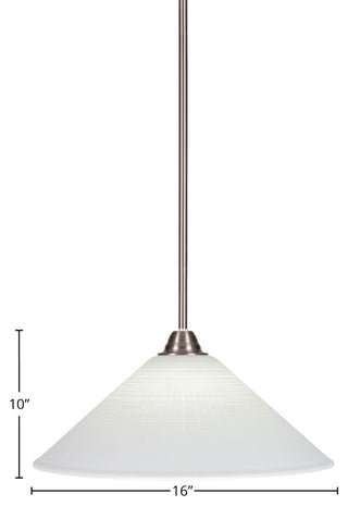 Paramount 1-Light Mini Pendant, Brushed Nickel, 16" White Matrix Glass