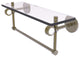 Clearview 16" Glass Shelf and Towel Bar and Groovy Accents, Antique Brass