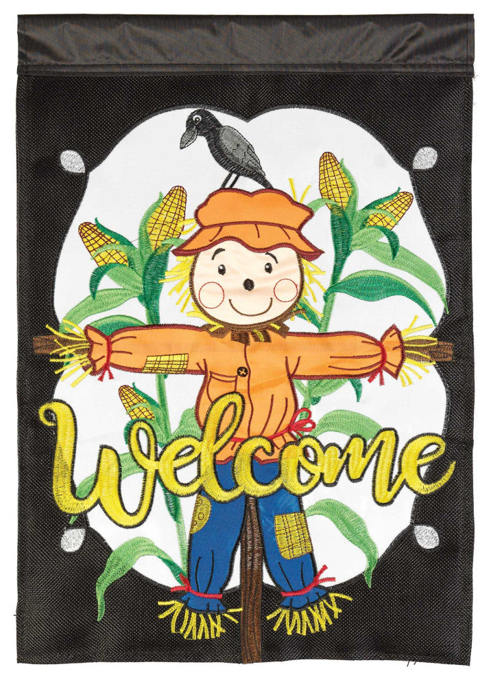 Fall Welcome Scarecrow Flag, Polyester, Garden