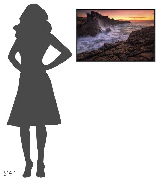 "Wall By The Sea" Framed Canvas Giclee by Joshua Zhang, 31x21"