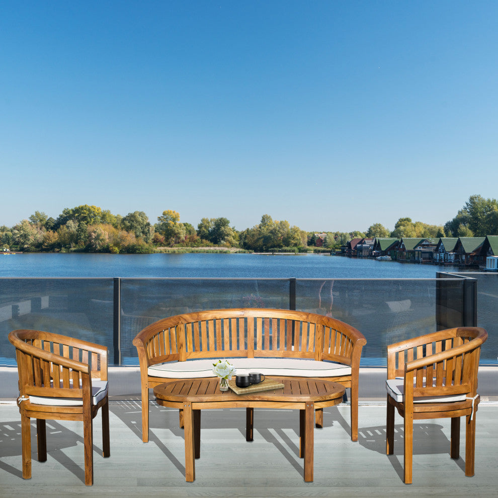 Teak Wood Peanut Coffee Table