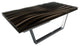 Modern Wave Coffee Table, Brown, Chrome Base