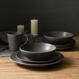 Stone Lain Grao Stoneware Dinnerware Set, Gray, 16-Piece