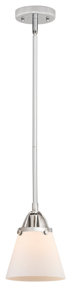Small Cone Mini Pendant, Polished Chrome, Matte White, Matte White