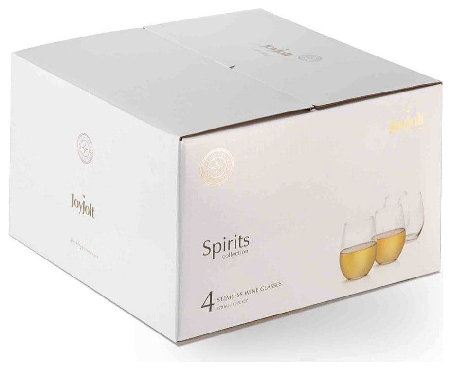 Spirits Stemless Crystal Wine Glasses 19 oz, Set of 4