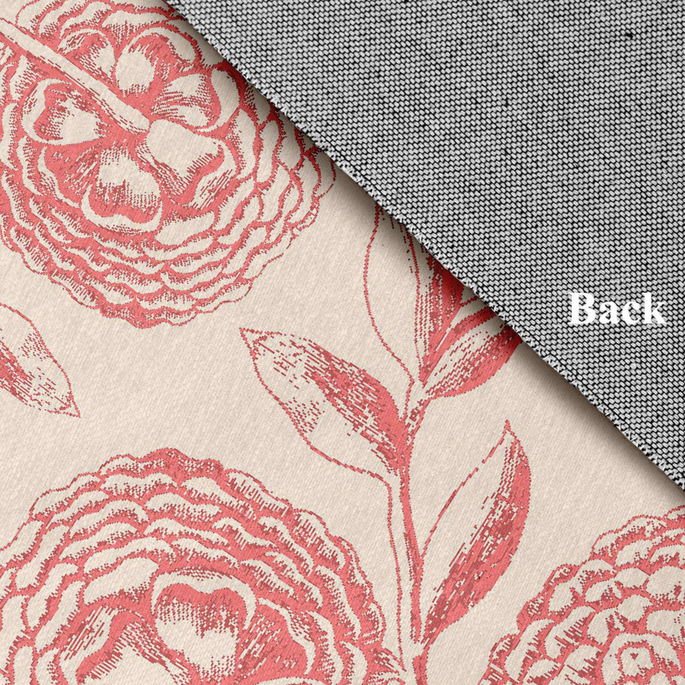 Antique Flowers Spring Chenille Rug, Blush Coral, 4'x6'