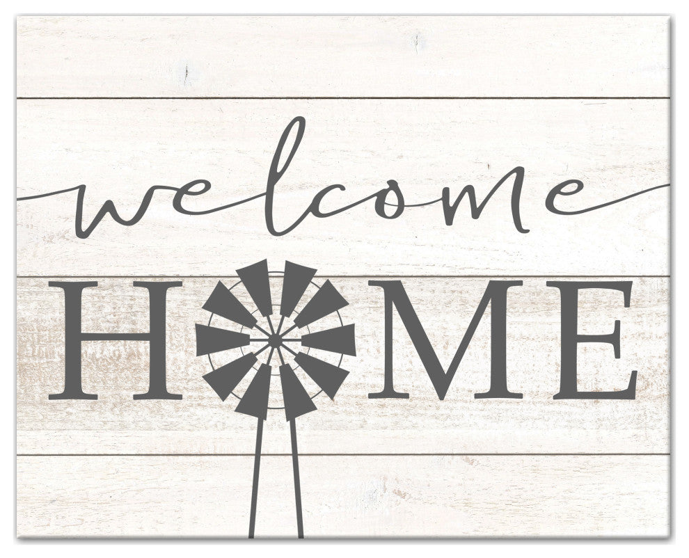 Welcome Home Windmill 16x20 Canvas Wall Art