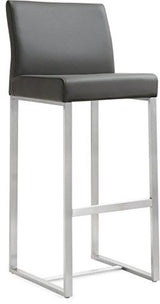 Denmark Grey Stainless Steel Barstool (Set of 2) - Grey