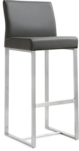 Denmark Grey Stainless Steel Barstool (Set of 2) - Grey