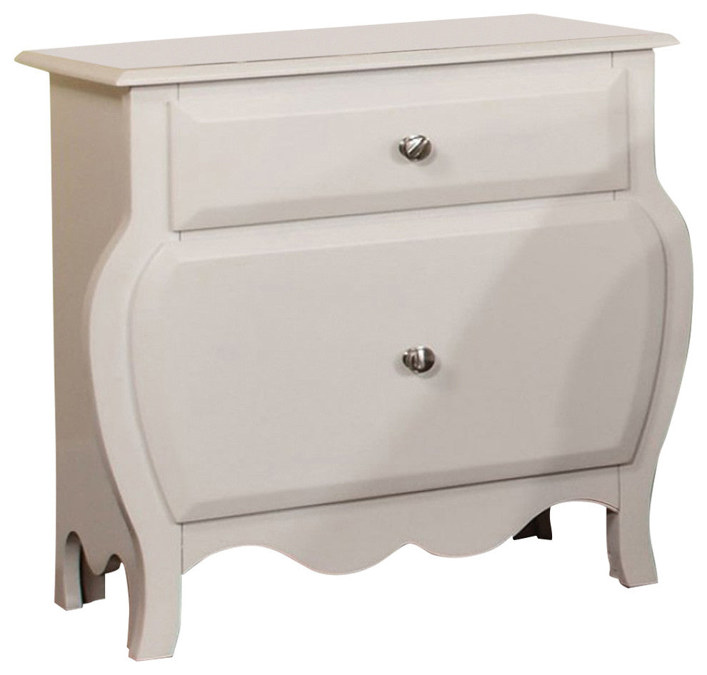 Roxana Transitional Nightstand, White Finish