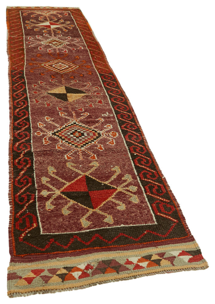 Rug N Carpet - Hand-knotted Anatolian 2' 10" x 12' 8" Rustic Runner Rug