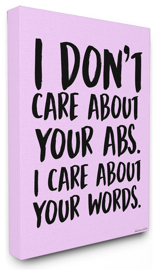I Care About Words Stretched Canvas Wall Art, 24x30