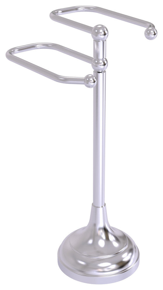 Free Standing Two Arm Guest Towel Holder, Satin Chrome