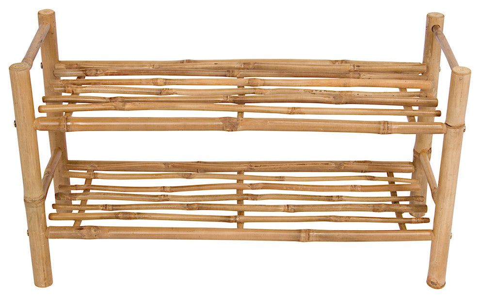 2 Shelf Bamboo Shoe Rack