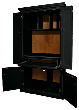 Rustic Two Tone Computer Armoire Desk, Black