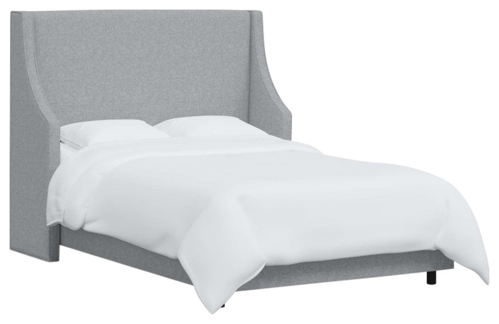 Fully Upholstered Wingback Bed, Zuma Pumice, Queen