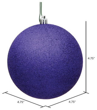 Vickerman 4.75" Purple Glitter Ball Ornament, 4 per Bag